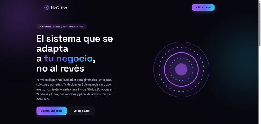 BioVórtice - control de acceso biométrico